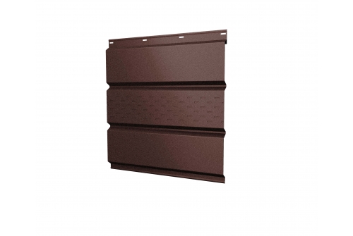 Софит металлический центральная перфорация 0,5 GreenCoat Pural BT, matt с пленкой RR 887 шоколадно-коричневый (RAL 8017 шоколад)