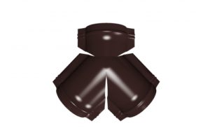 Тройник Y малого конька полукруглого 0,5 GreenCoat Pural BT с пленкой RR 887 шоколадно-коричневый (RAL 8017 шоколад)