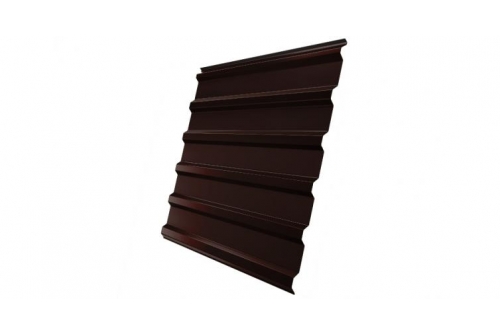 Профнастил C20R Grand Line 0,5 GreenCoat Pural BT, matt RR 887 шоколадно-коричневый (RAL 8017 шоколад)