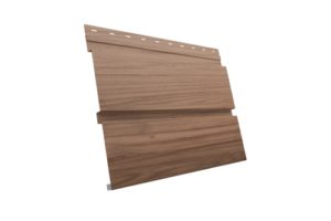 Софит металлический Квадро Брус без перфорации 0,45 Print Elite с пленкой Honey Wood TwinColor