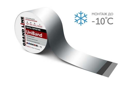 Герметизирующая лента Grand Line UniBand самоклеящаяся серебристая 10м*15см